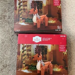 2-Holiday Time Inflatable Reindeer - Brown